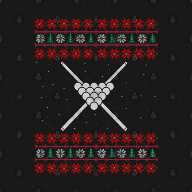 Billiards Ugly Christmas Sweater Gift Cute by uglygiftideas