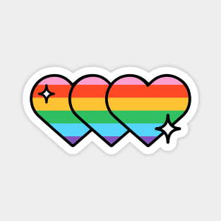 Rainbow Pride Hearts Magnet