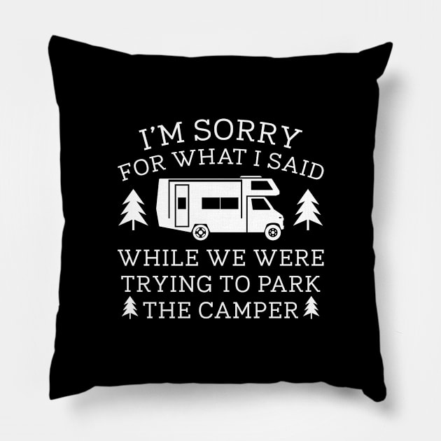 Park The Camper Pillow by LuckyFoxDesigns