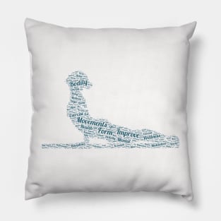 Fitness Exercise in Form Silhouette Shape Text Word Cloud Pillow