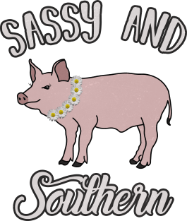 Sassy and Southern Cute Flower Daisy Pig Magnet