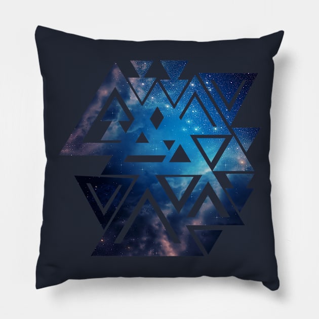 Space background of blue color Pillow by AnnArtshock
