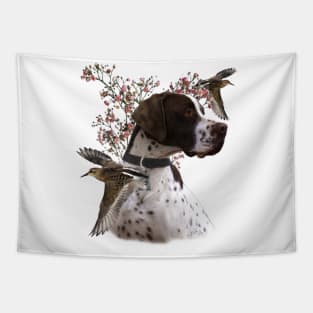 The beautiful pointer in the field Tapestry