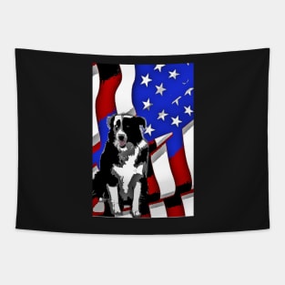 Patriotic Border Collie Tapestry