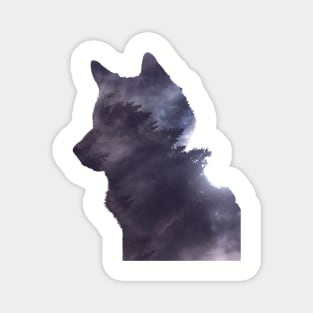 Space Wolf Silhouette Magnet