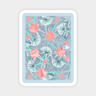 Vintage Geometric Flowers, Kimono,Cocktail  Abstract Pattern #2 Magnet