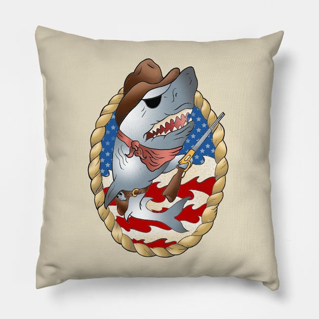 Jaws Wayne Pillow by Bolt•Slinger•22