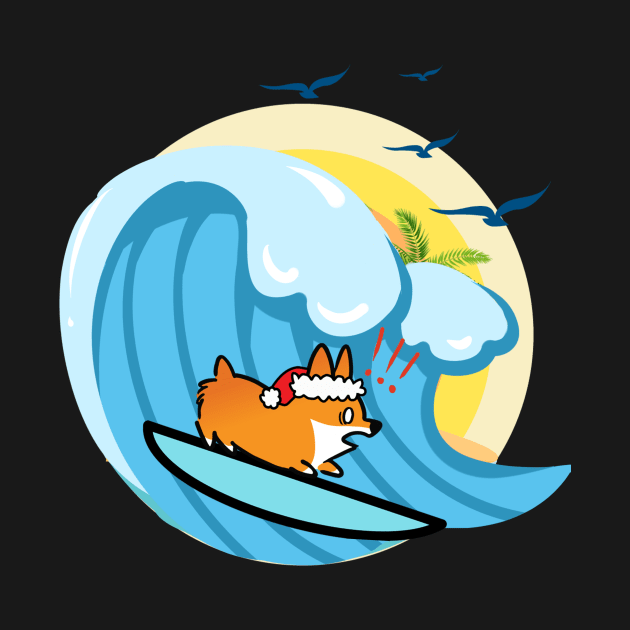 Funny Corgi Surfing- dog Surf by IN-Style