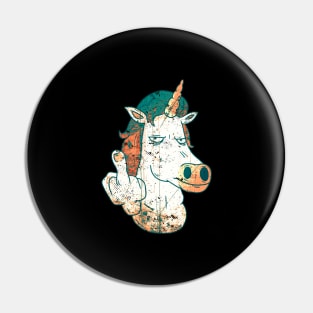 Middle Finger Unicorn Angry Pin