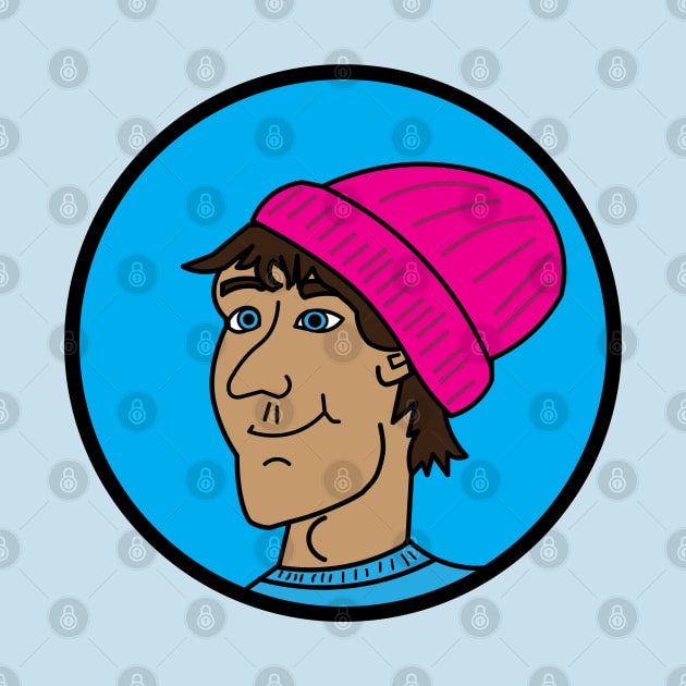 Dude in a hot pink beanie by The Hot Pink Beanie