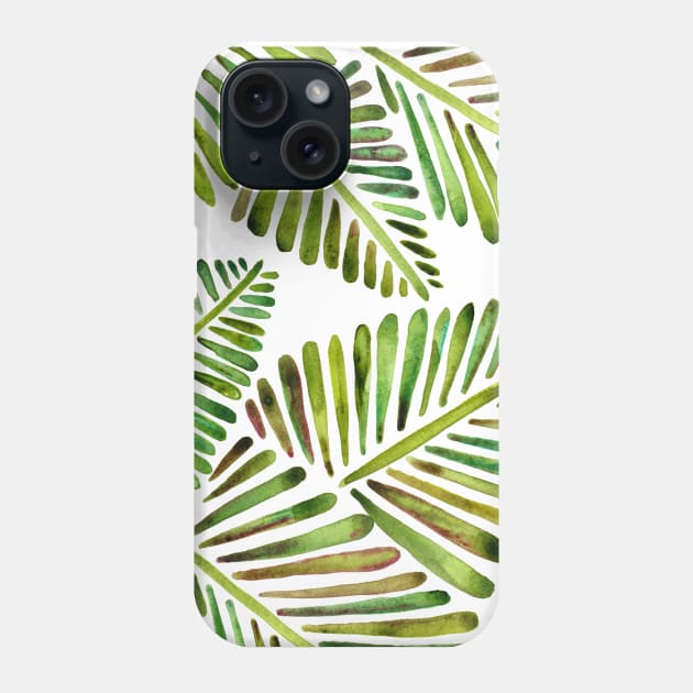 Green Banana Leaves Pattern Phone Case by CatCoq