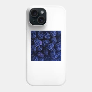 Fresh Delicious Blackberries in Blue Phone Case