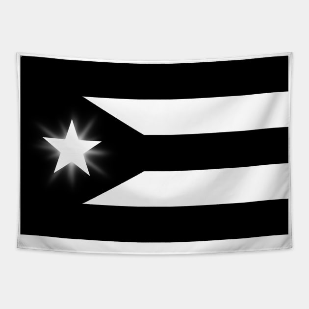 Puerto Rico black and white resistance flag Tapestry by SoLunAgua