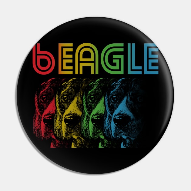 Cool Retro Groovy Beagle Dog Pin by Madfido