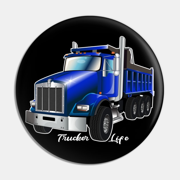 Trucker Life Pin by Illustratorator