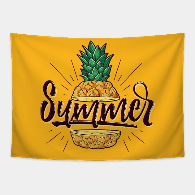 Summer and Pineapple Tapestry by Katheryn's Studio