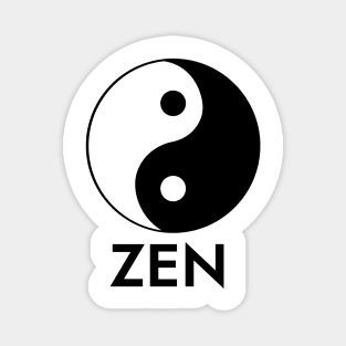 Zen Yin Yang Design on White. Magnet