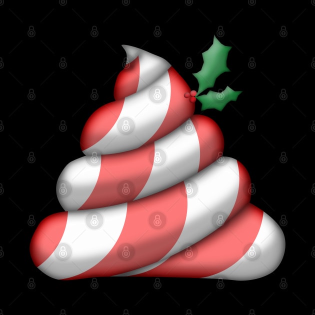 Christmas Candy Cane Poop Emoji by reapolo