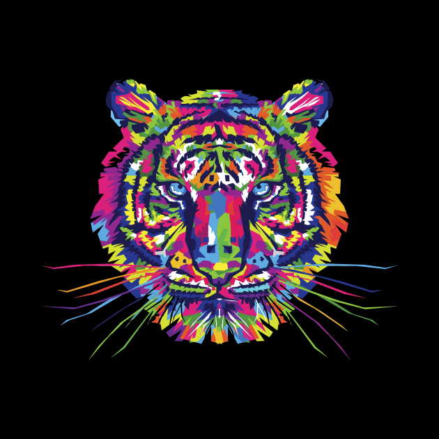 Colorful Abstract Tiger by Alienated