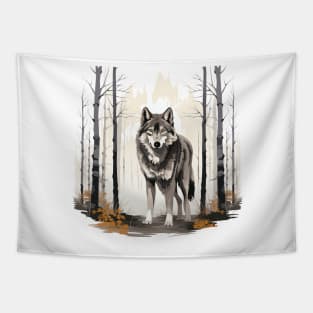 Watercolor Wolf Tapestry