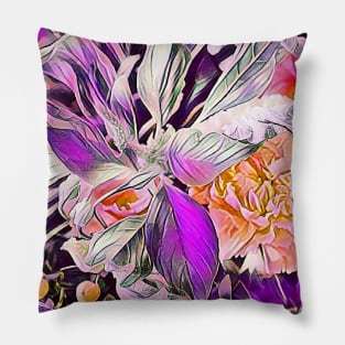 Beautiful Purple and Mixed Colors Flowers Pillow