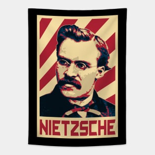 Friedrich Nietzsche Retro Propaganda Tapestry