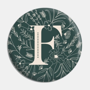 Botanical Letter F (Forest Green) Pin