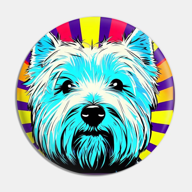 Westie Pop Art Pin by Sketchy