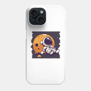 Astronaut laying on the moon Phone Case