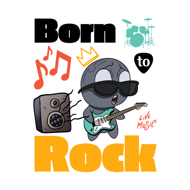 Born to Rock white by HyzoArt