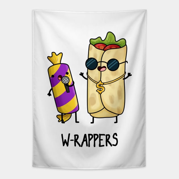 W-rappers Funny Burrito Pun Tapestry by punnybone