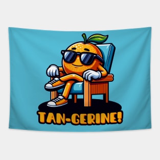 Sun’s Out, Puns Out: Summer Tangerine Chill Tapestry
