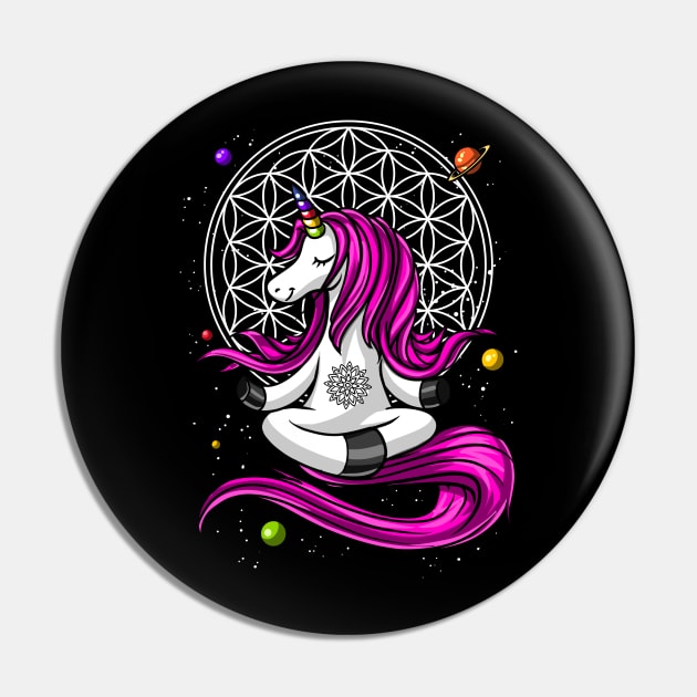 Unicorn Zen Yoga Pin by underheaven