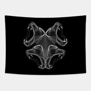 Dramabite Rorschach linear lion Tapestry