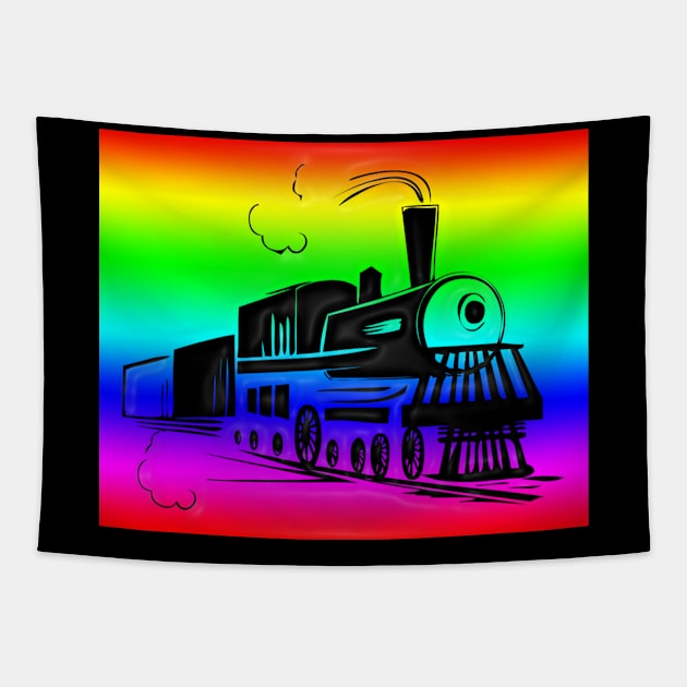 Western Era - Steam Train Tapestry by The Black Panther