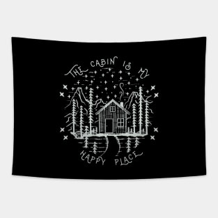 The Cabin Is My Happy Place - Outdoor Nature Tapestry