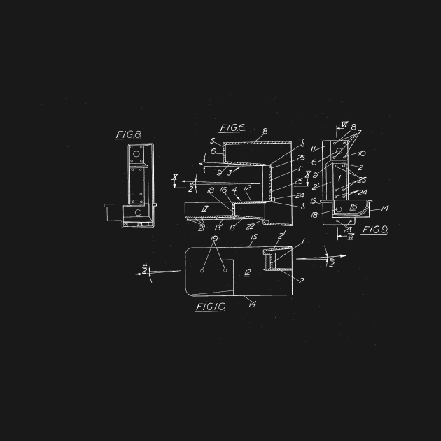 Casing for Sewing Machine Vintage Patent Hand Drawing by TheYoungDesigns