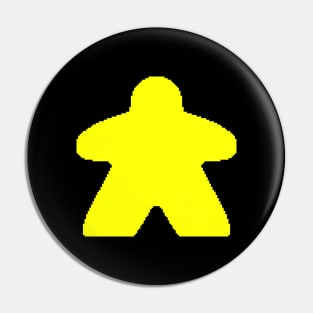 Yellow Pixelated Meeple Pin