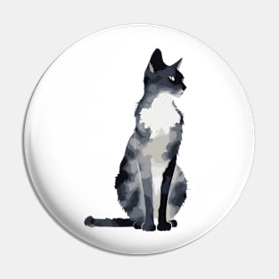 Cat watercolor Pin