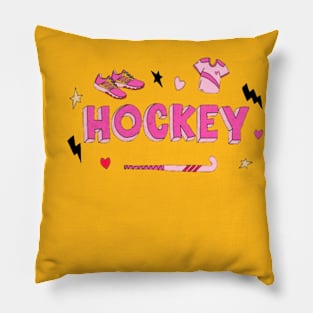 Hockey Text  beautiful pattern Pillow