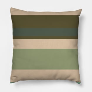 A fashionable farrago of Soldier Green, Beige, Grey/Green, Oxley and Gunmetal stripes. Pillow