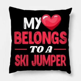 My heart belongs to Ski Jumper Pillow
