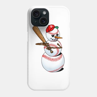 Snowman Plays Baseball Phone Case