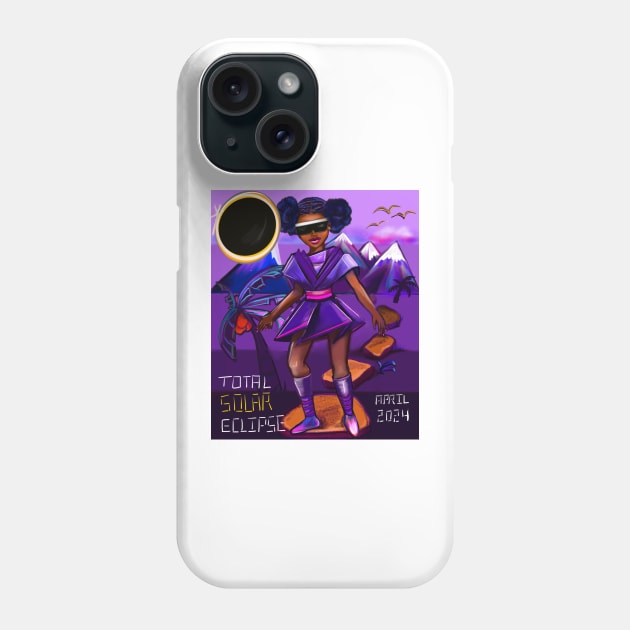 The top 10 best Black girl Total Solar Eclipse April 8 2024 Afro woman gift ideas for black girls and women Solar eclipse Phone Case by Artonmytee