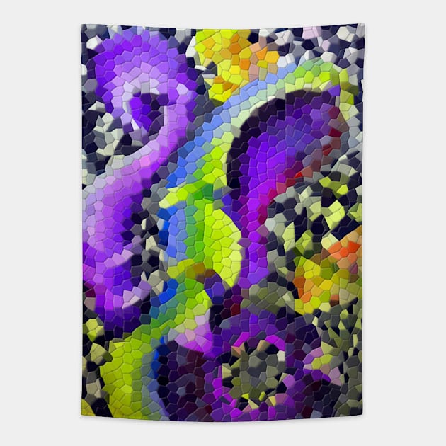 Modern Retro 80s 90s Abstract Artwork Tapestry by Nisuris Art