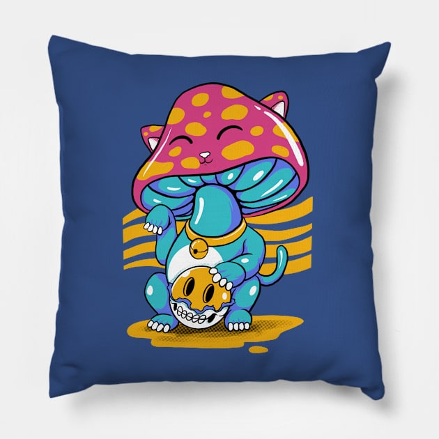 lucky mushroom Pillow by spoilerinc