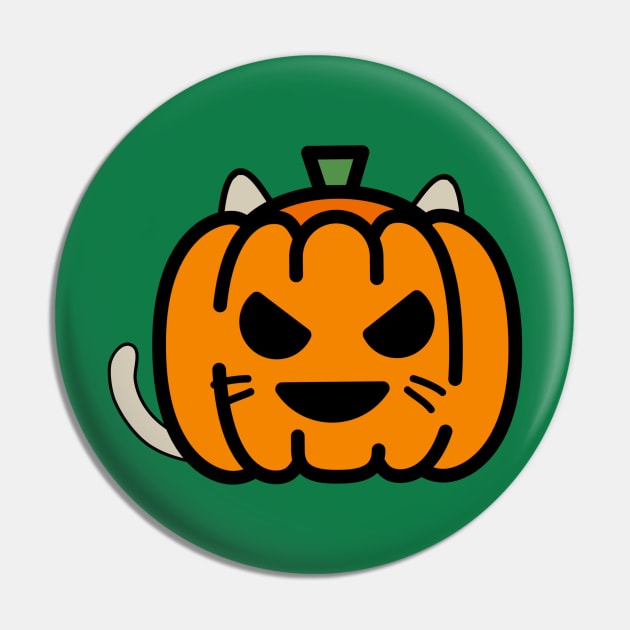 Smiling Pumpkin Cat Pin by GlanceCat