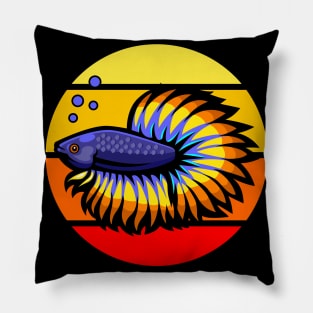 Betta Fish retro vintage Aqaurium Pillow