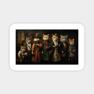 Cat Family Bruegel  the Elder Style Magnet