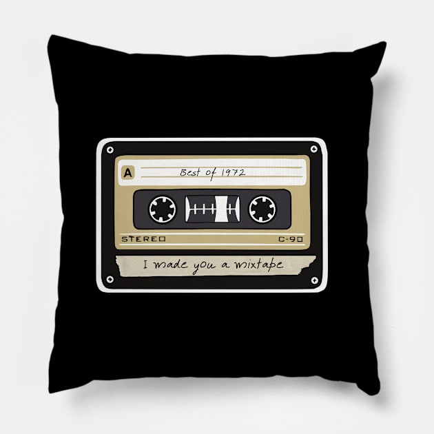 I Made You A Mixtape - Best of 1972 Pillow by 3rdStoryCrew